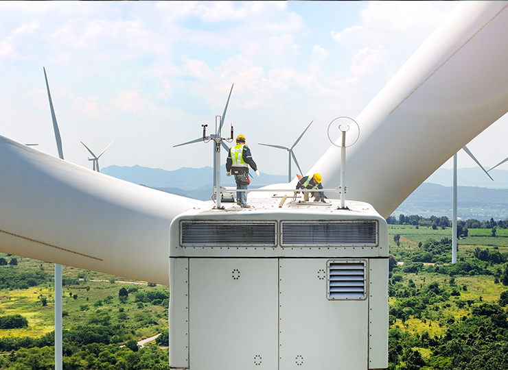 Men from energy company traveling