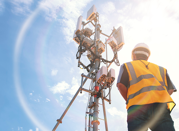 Man working in telecommunications