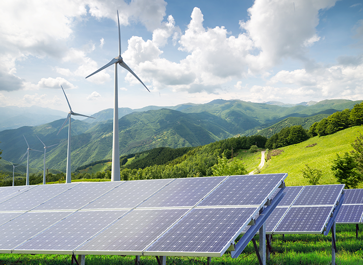 Windmill and solar panel energy